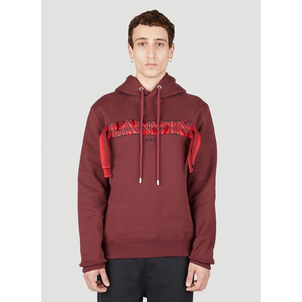 Lanvin Men Embroidered Logo Hooded Sweatshirt